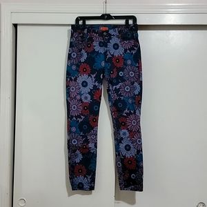 Modcloth Floral Skinny Stretch Pants L